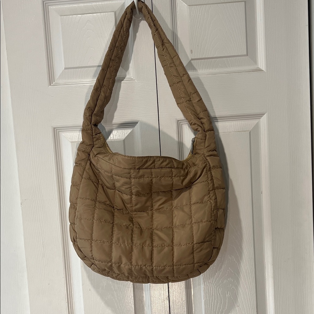 Quilted Tan Shoulder Bag